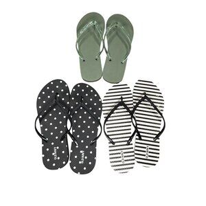 Womens Flip-Flops Set Of 3 Multicolor Rubber Sole
